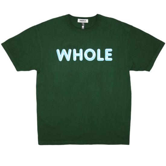 WHOLE 반팔 티셔츠 남녀공용 전체 크롬 로고 포레스트 그린