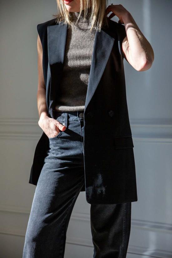  세인트아그니 수트 자켓 세인트 아그니 울 슬리브리스 스플릿 블레이저 - ST.AGNI