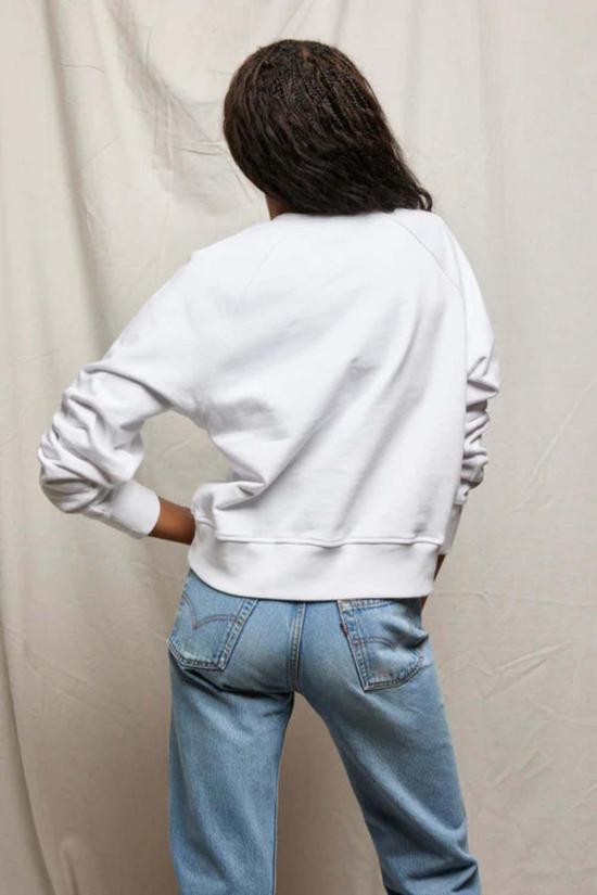  퍼펙트 화이트 티 스웨터 보웬 래글런 버튼다운 스웨트셔츠 - PERFECT WHITE TEE