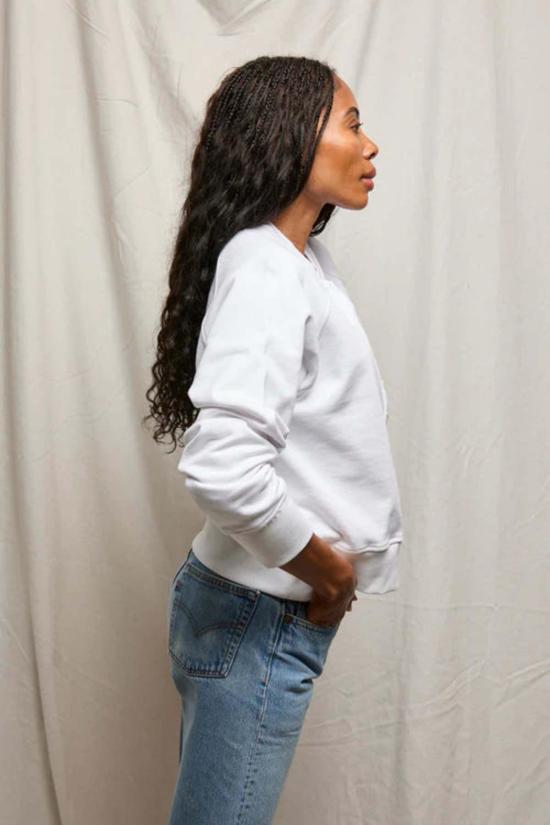  퍼펙트 화이트 티 스웨터 보웬 래글런 버튼다운 스웨트셔츠 - PERFECT WHITE TEE