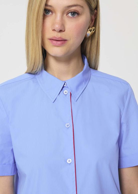  타라 자몬 셔츠 Tara Jarmon Cassie 셔츠 스카이 블루 포플린 셔츠 - TARA JARMON