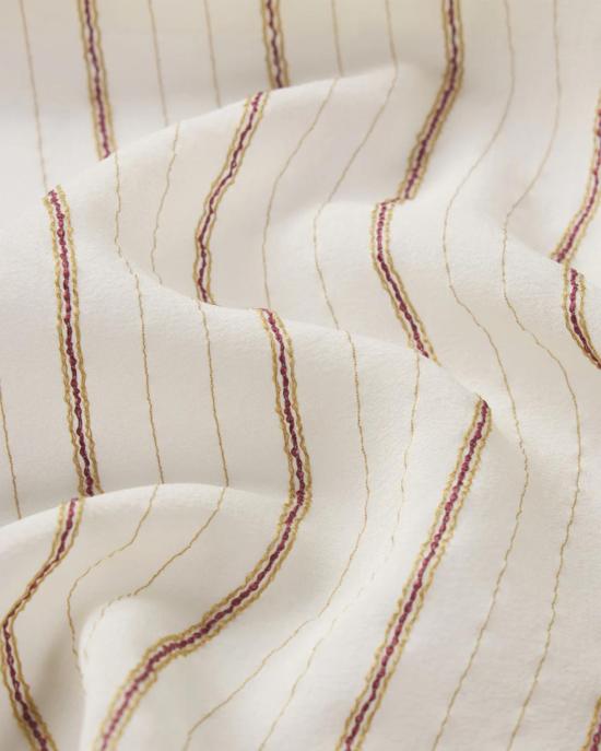  프레임 블라우스 스트라이프 실크 타이  크림 - FRAME