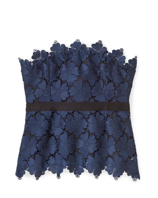  카르톨리나 민소매 티셔츠 로미타 페플럼 탑 미드나잇 블루