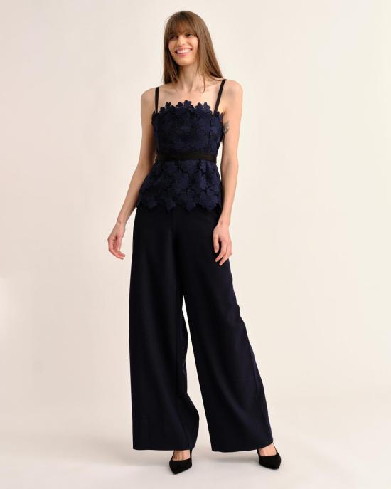  카르톨리나 민소매 티셔츠 로미타 페플럼 탑 미드나잇 블루 - CARTOLINA