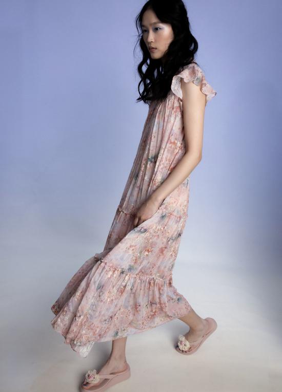  안나 수이 롱 원피스 안나수이 오아시스 블룸스 티어드 맥시 드레스 - ANNA SUI