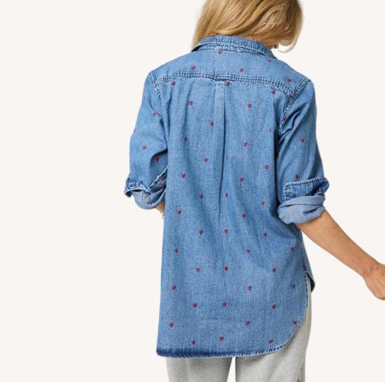  케리 로센탈 데님 셔츠 케리 로젠탈 미아 타이니 하트 셔츠 - KERRI ROSENTHAL