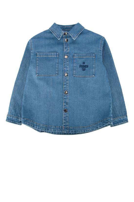 26SS [키즈] 펜디 데님 셔츠 JUA267AVVU F0QG0 DARKBLU
