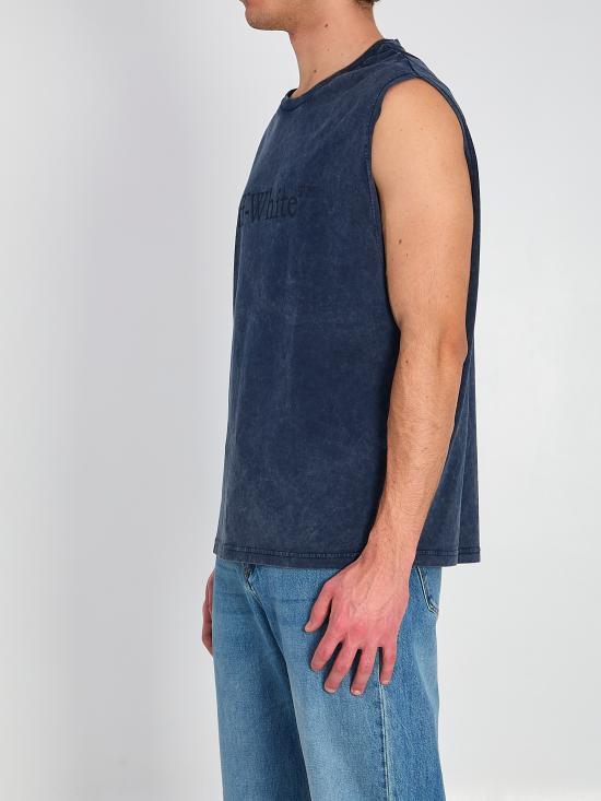 26SS 오프화이트 반팔 티셔츠 OMAC02FS26JER001 4001 BLUE - OFF WHITE