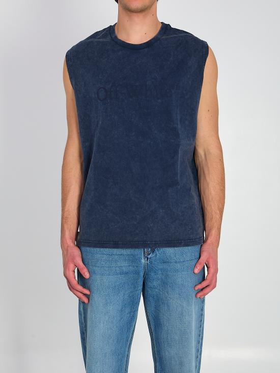 26SS 오프화이트 반팔 티셔츠 OMAC02FS26JER001 4001 BLUE