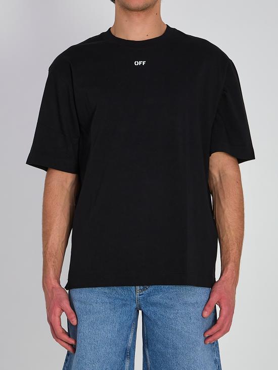 26SS 오프화이트 반팔 티셔츠 OMAA120S26JER00I 0001 BLACK