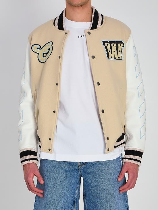 26SS 오프화이트 봄버 자켓 OMJA122S26LEA002 1010 CREAM