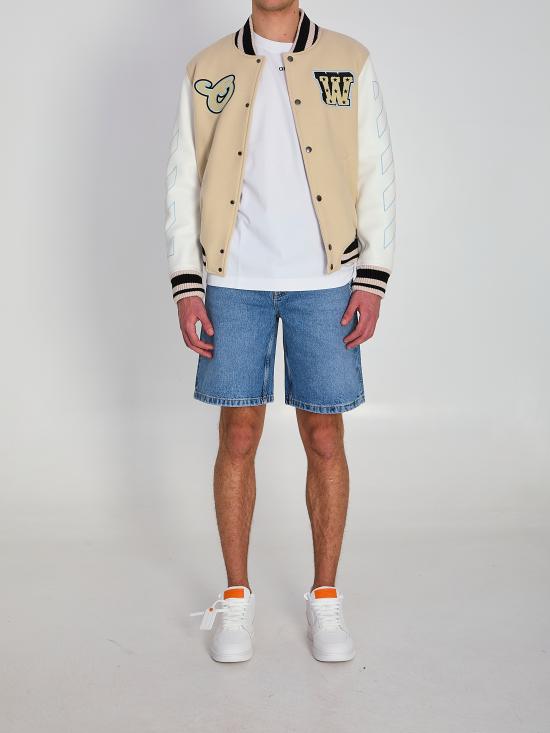 26SS 오프화이트 봄버 자켓 OMJA122S26LEA002 1010 CREAM - OFF WHITE