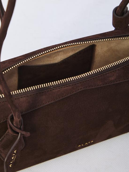26SS 알라이아 르 테켈 미디움 레더 숄더백 AA1S06033CA214 741 BROWN - ALAIA