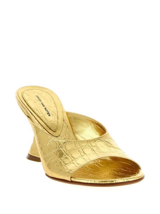 26SS 드리스 반 노튼 오픈 토 레더 뮬 0117110597 954 METALLIC - DRIES VAN NOTEN