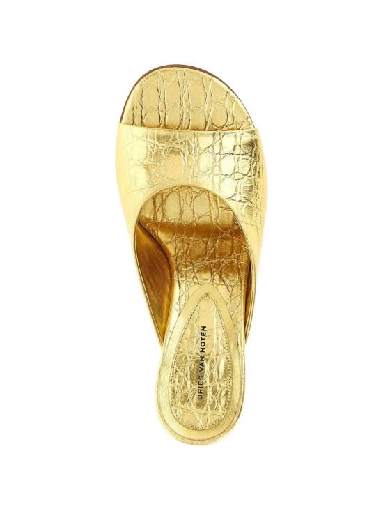 26SS 드리스 반 노튼 오픈 토 레더 뮬 0117110597 954 METALLIC - DRIES VAN NOTEN