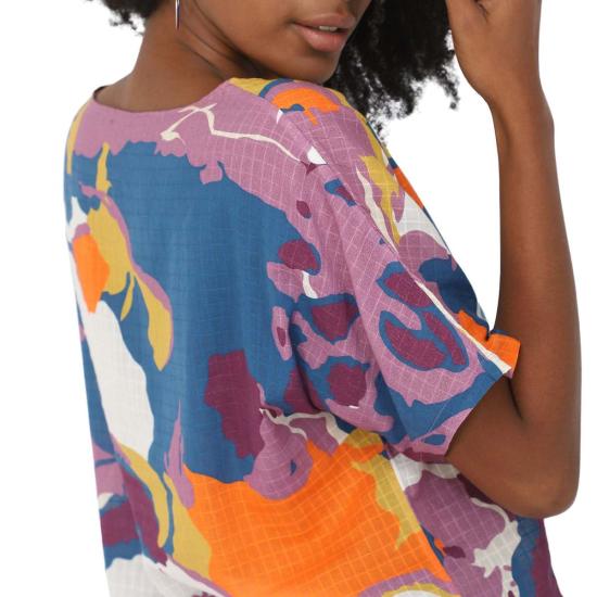  Vismaya 블라우스 비스마야 추상 면 탑 퍼플