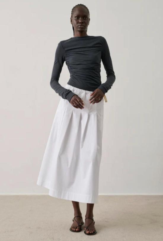  쉐르 롱 스커트 수르 아말리아  블랑