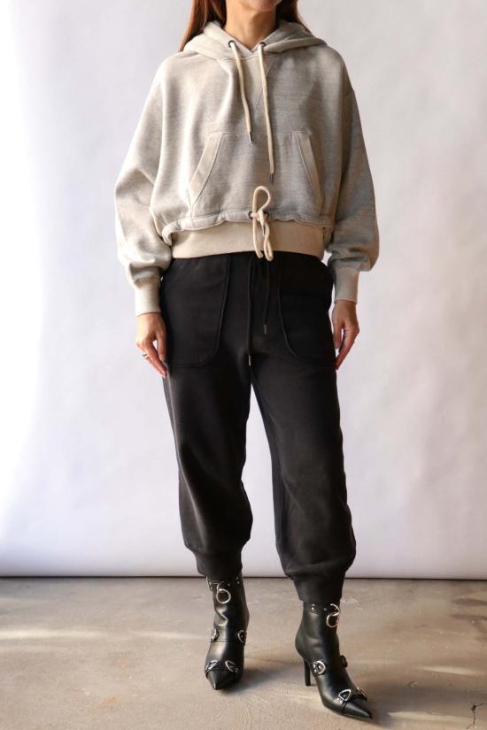  알13 스웨터 R13 밑단 조임 디자인 팝오버 후드티 - R13