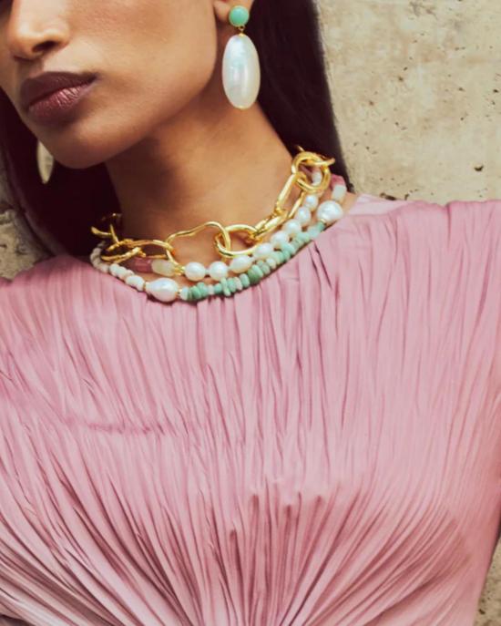  리지 포르투나토 이어링 캄파나 귀걸이 화이트 - LIZZIE FORTUNATO