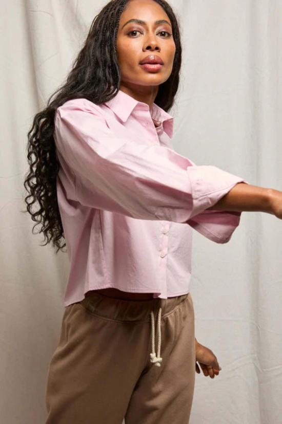  퍼펙트 화이트 티 긴팔 티셔츠 나오미 버튼업  슈가 핑크 - PERFECT WHITE TEE