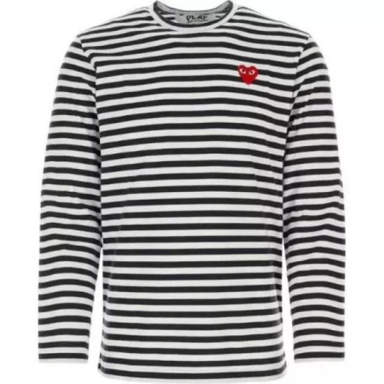 26SS 꼼데가르송 긴팔 티셔츠 P1T164 BLACK WHITE DOM