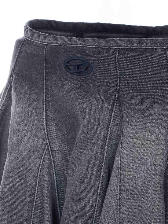 26SS 디젤 라이트웨이트 데님 숏 플리츠 스커트 A21694068VM02 Black - DIESEL