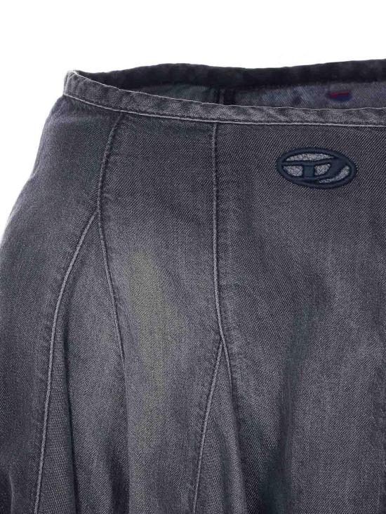 26SS 디젤 라이트웨이트 데님 숏 플리츠 스커트 A21694068VM02 Black - DIESEL