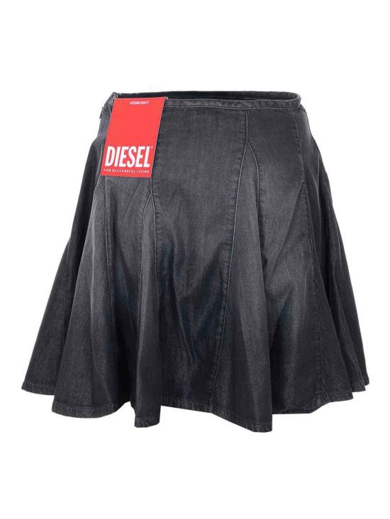 26SS 디젤 라이트웨이트 데님 숏 플리츠 스커트 A21694068VM02 Black - DIESEL