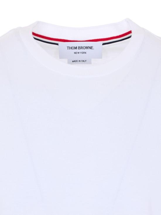 26SS 톰브라운 반팔 티셔츠 MJS303AJ0253100 White - THOM BROWNE