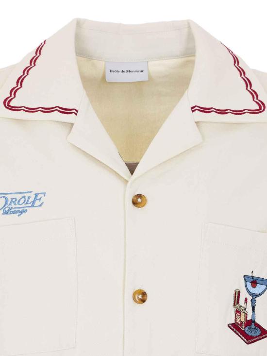 26SS 드롤드무슈 반팔 셔츠 SH227CO215OW White - DROLE DE MONSIEUR