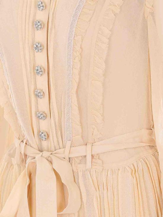 26SS 셀프 포트레이트 미디 스커트 034STAN Beige - SELF PORTRAIT