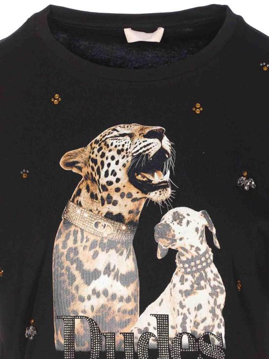 26SS 리우조 반팔 티셔츠 WA6331JS904P9327 Black - LIU JO