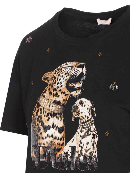 26SS 리우조 반팔 티셔츠 WA6331JS904P9327 Black - LIU JO