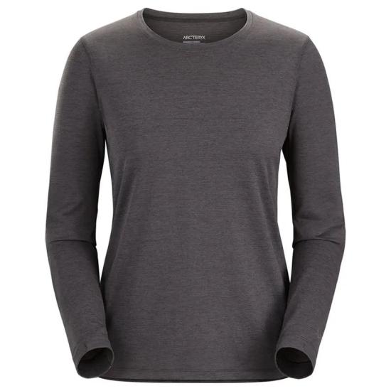  아크테릭스 테마 크루 넥 셔츠 LS 우먼 ATPFW06914 BLACK HEATHER DOM
