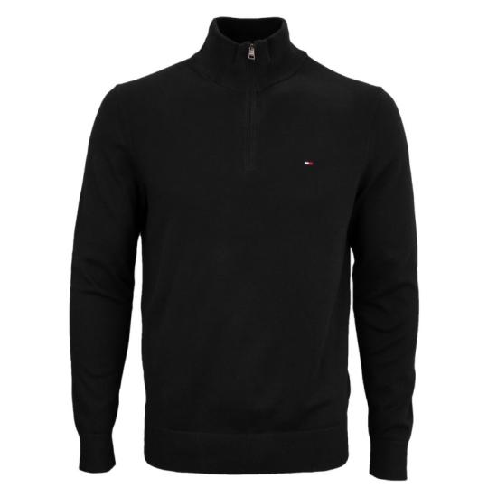 25FW 타미힐피거 에센셜 코튼 집 스웨터 MW37331BDS BLACK DOM