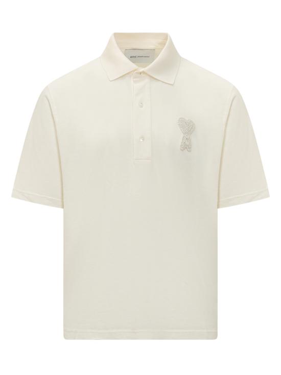 26SS 아미 폴로 티셔츠 UPL428JE0221 136 WHITE NATURAL