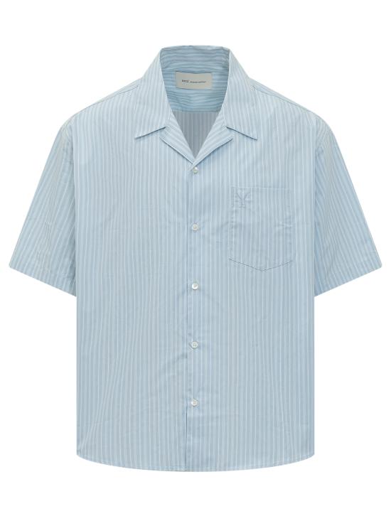 26SS 아미 긴팔 셔츠 HSH833CO0219 4844 BLEU CACHEMIRE BLANC