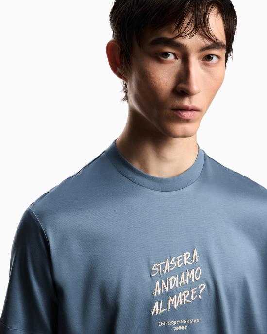 26SS 엠포리오 아르마니 반팔 티셔츠 EM003649 AF18312 U9302 China blue - EMPORIO ARMANI