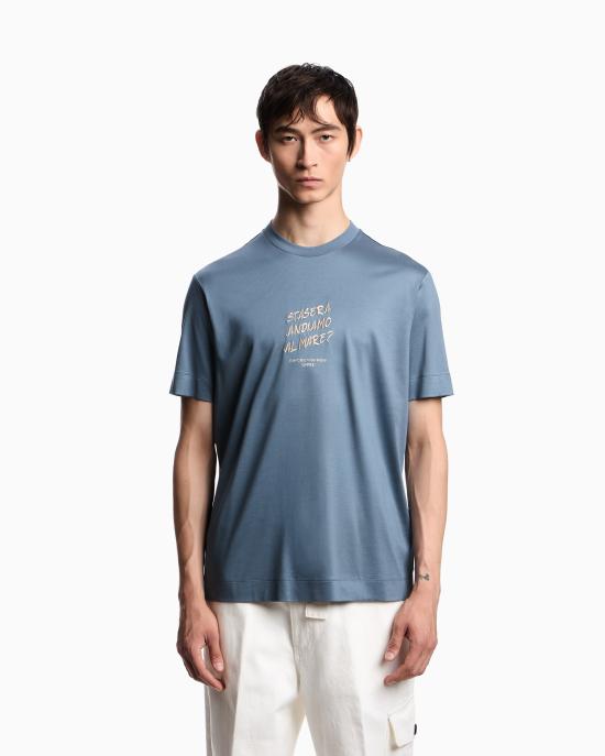 26SS 엠포리오 아르마니 반팔 티셔츠 EM003649 AF18312 U9302 China blue - EMPORIO ARMANI