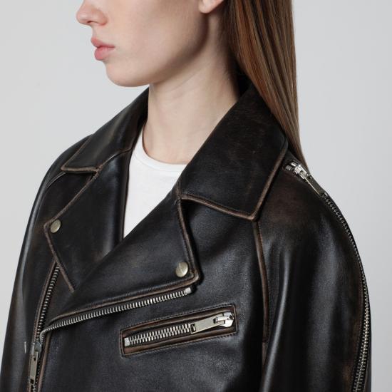 26SS 하프보이 가죽 자켓 HS261WL003LT042 Brown - HALFBOY