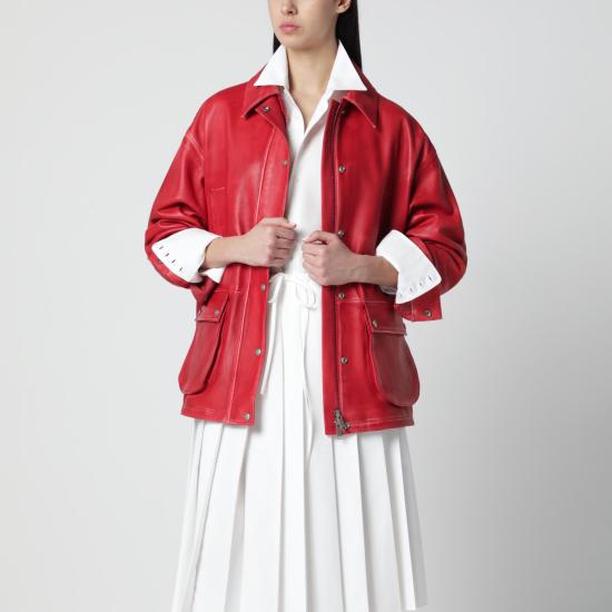 26SS 하프보이 가죽 자켓 HS261WL017LT041 Red