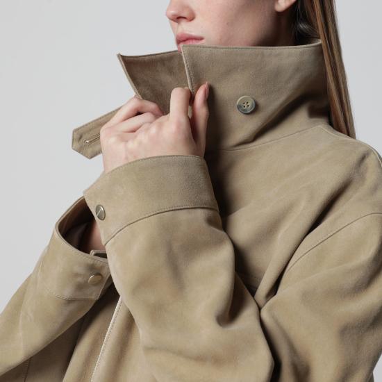 26SS 하프보이 가죽 자켓 HS261WL012LT006 Beige - HALFBOY