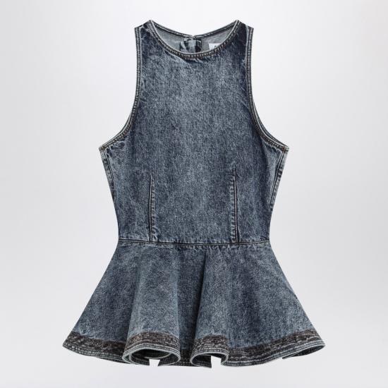 26SS 알라이아 민소매 티셔츠 AA9H1410T535CDE Blue