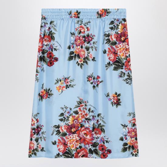 26SS 돌체앤가바나 플라워 부케 미디 스커트 F4DCGTIS11I Light blue - DOLCE & GABBANA