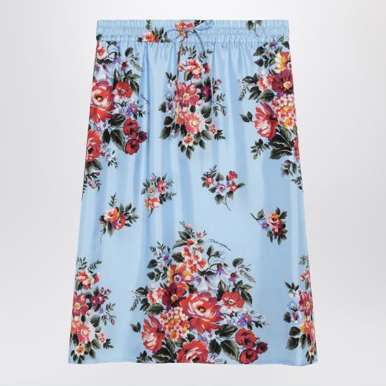 26SS 돌체앤가바나 플라워 부케 미디 스커트 F4DCGTIS11I Light blue