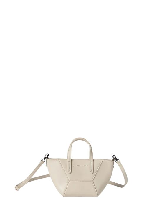 26SS 브루넬로 쿠치넬리 카프스킨 BC Duo 미니 백 모닐레 장식 MBXAD2675 C8905 Ivory