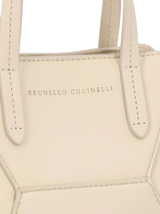 26SS 브루넬로 쿠치넬리 카프스킨 BC Duo 미니 백 모닐레 장식 MBXAD2675 C8905 Ivory - BRUNELLO CUCINELLI
