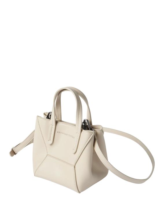26SS 브루넬로 쿠치넬리 카프스킨 BC Duo 미니 백 모닐레 장식 MBXAD2675 C8905 Ivory - BRUNELLO CUCINELLI