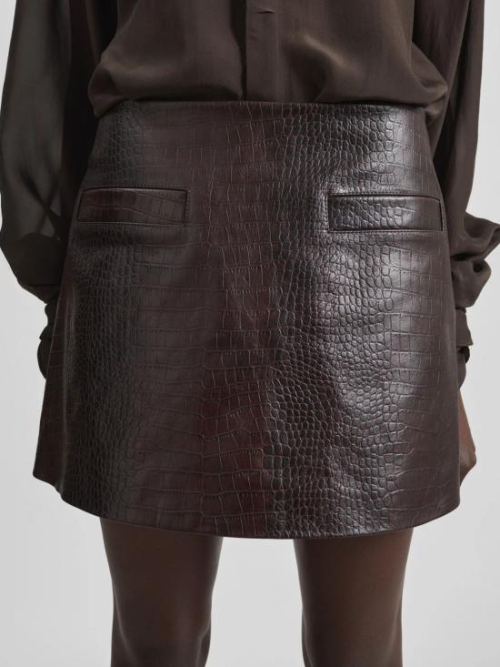 26SS 더프랭키샵 미디 스커트 RORY SKFS21528201 Brown - THE FRANKIE SHOP