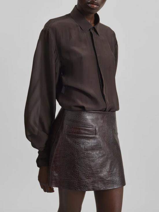 26SS 더프랭키샵 미디 스커트 RORY SKFS21528201 Brown - THE FRANKIE SHOP